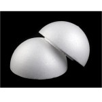 Polystyrene ball, white color, diameter 14.5 cm, 2 halves